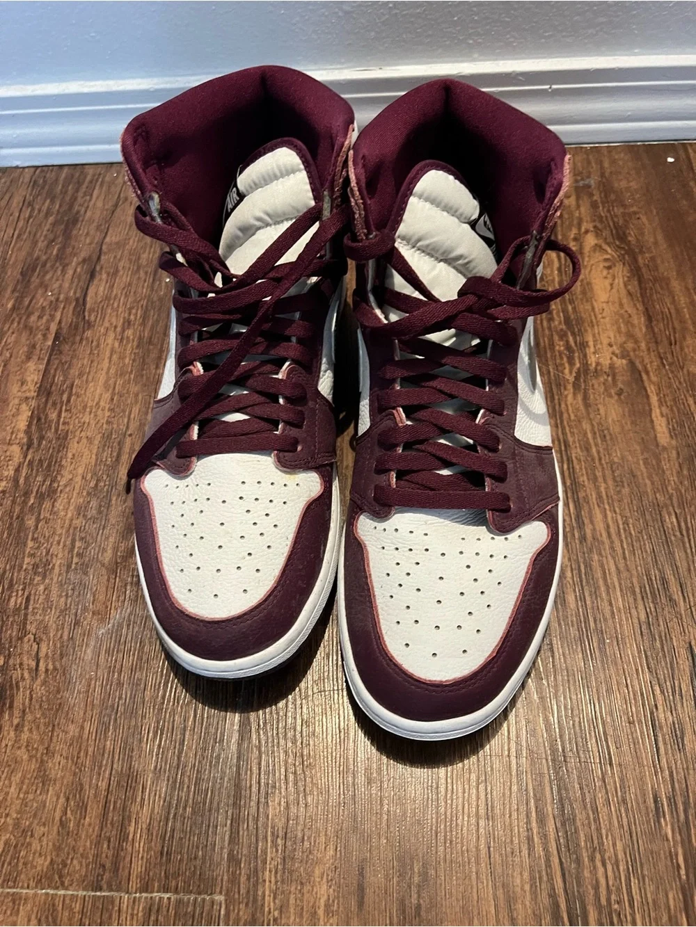 Air Jordan High-Top Men’s Sneakers - Maroon and White